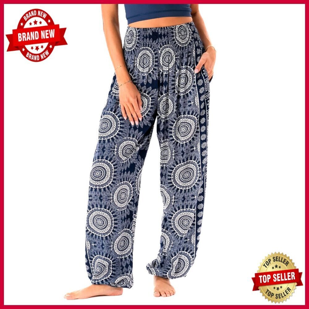 High Waisted Harem Pants Handmade Flowy Boho Lounge Yoga Active